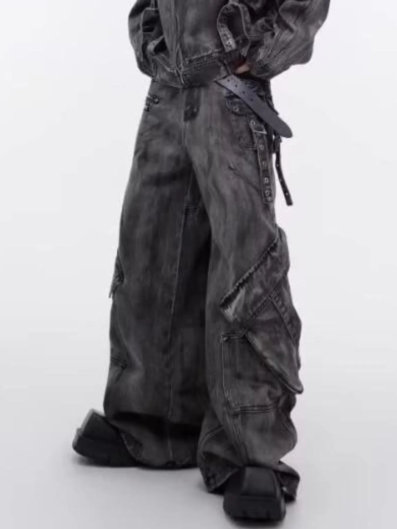 Men's Plus Size Wide Leg Cargo Jeans