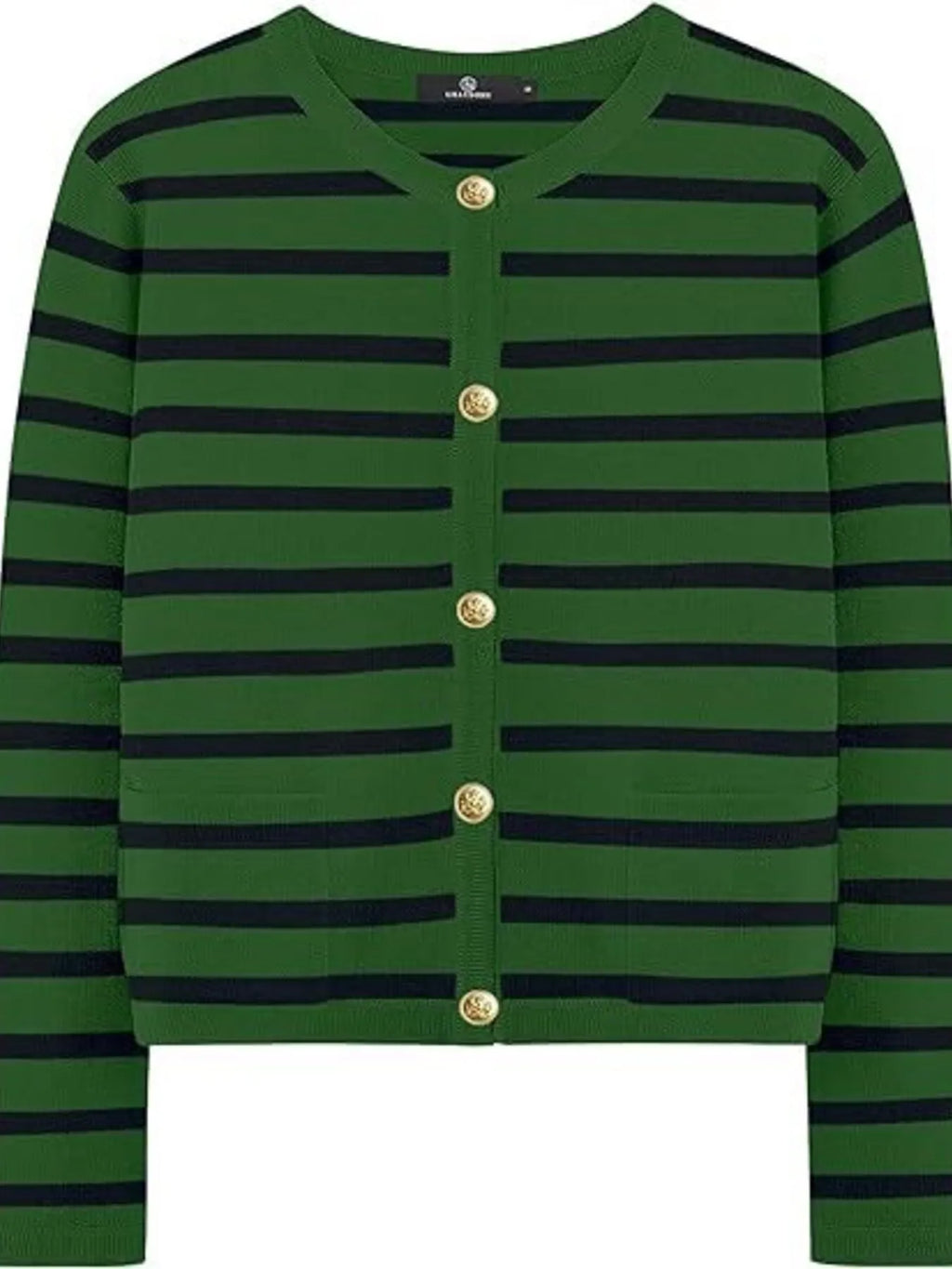 Striped Button-Up Cardigan