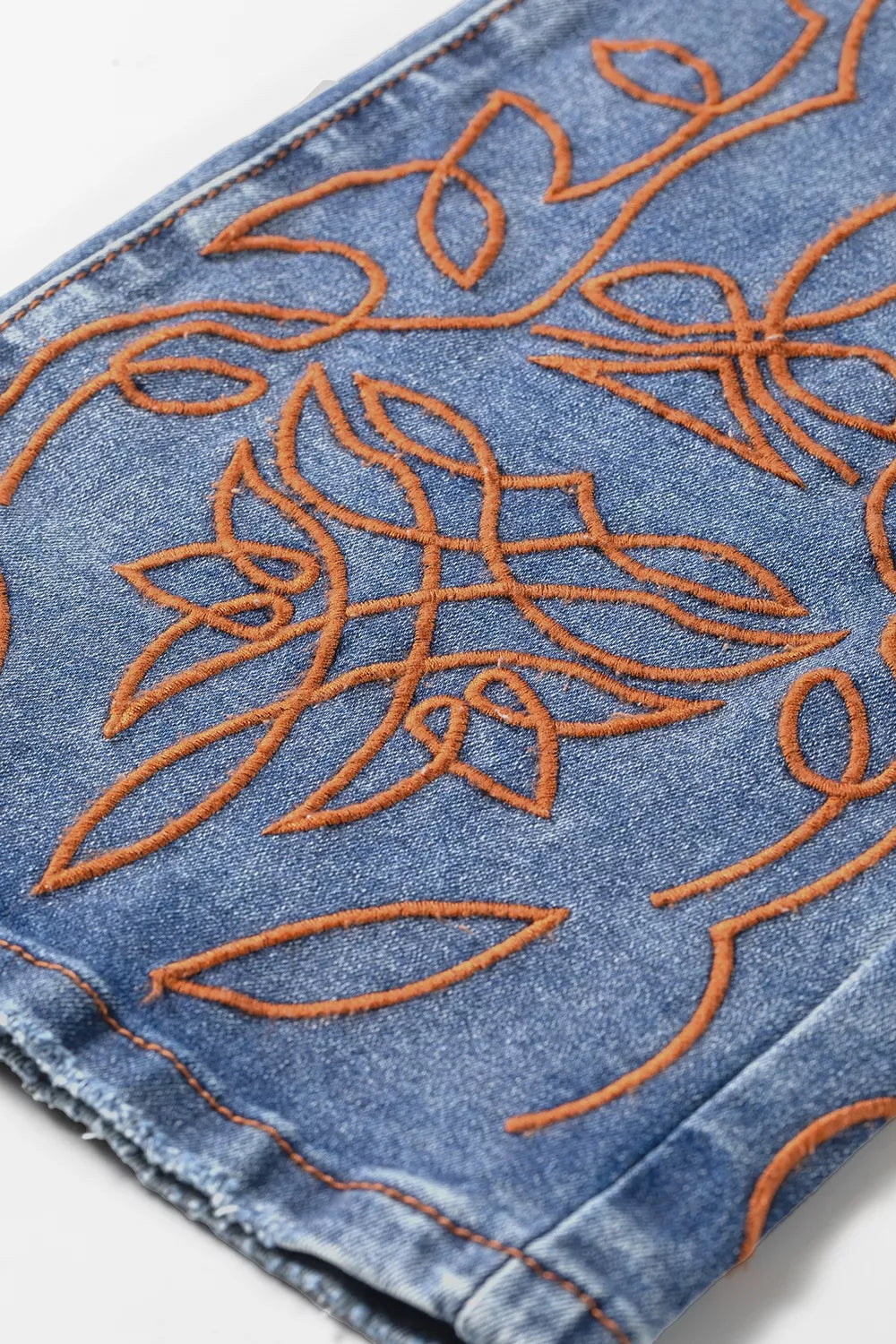 Embroidered Flare Leg Jeans