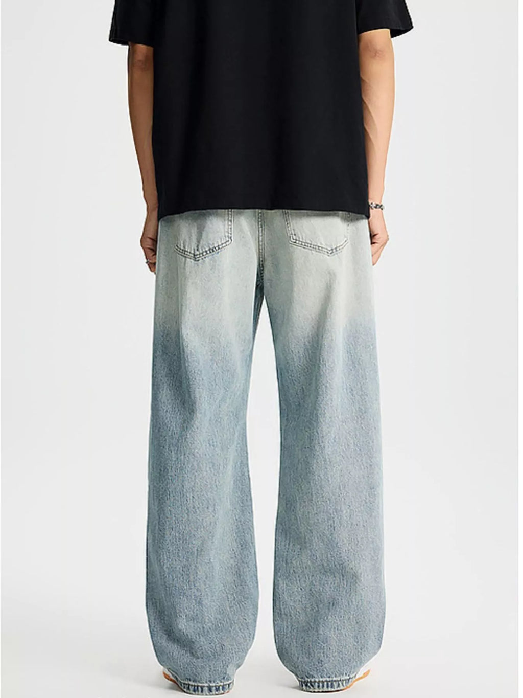 Men's Full Size Distressed Wide Leg Jeans Plus Size