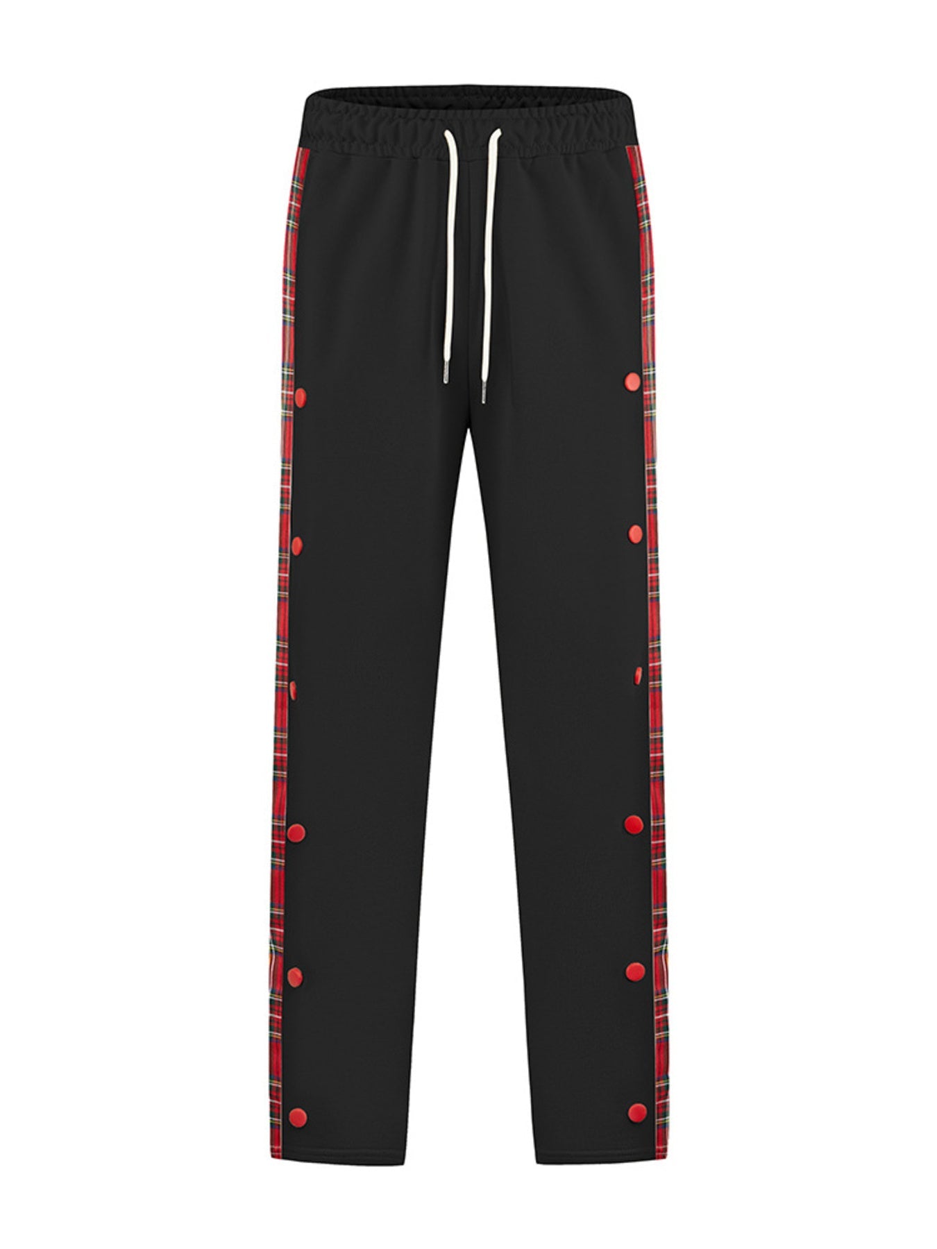 Men's Full Size Drawstring Plaid Side Stripe Pants Plus Size