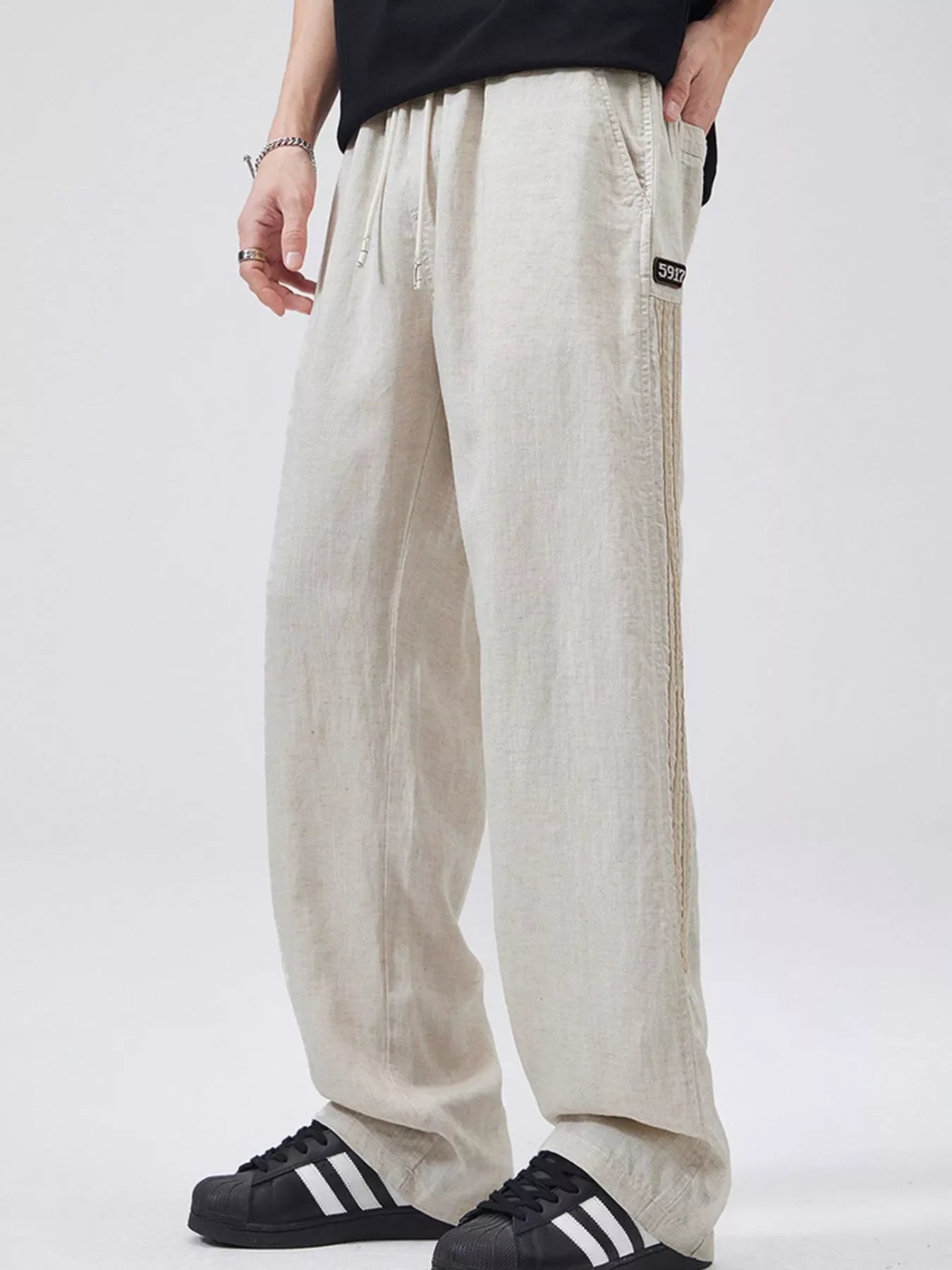 Men's Full Size Casual Loose-Fit Drawstring Pants Plus Size