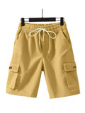 Men's Full Size Casual Textured Drawstring Cargo Shorts Plus Size