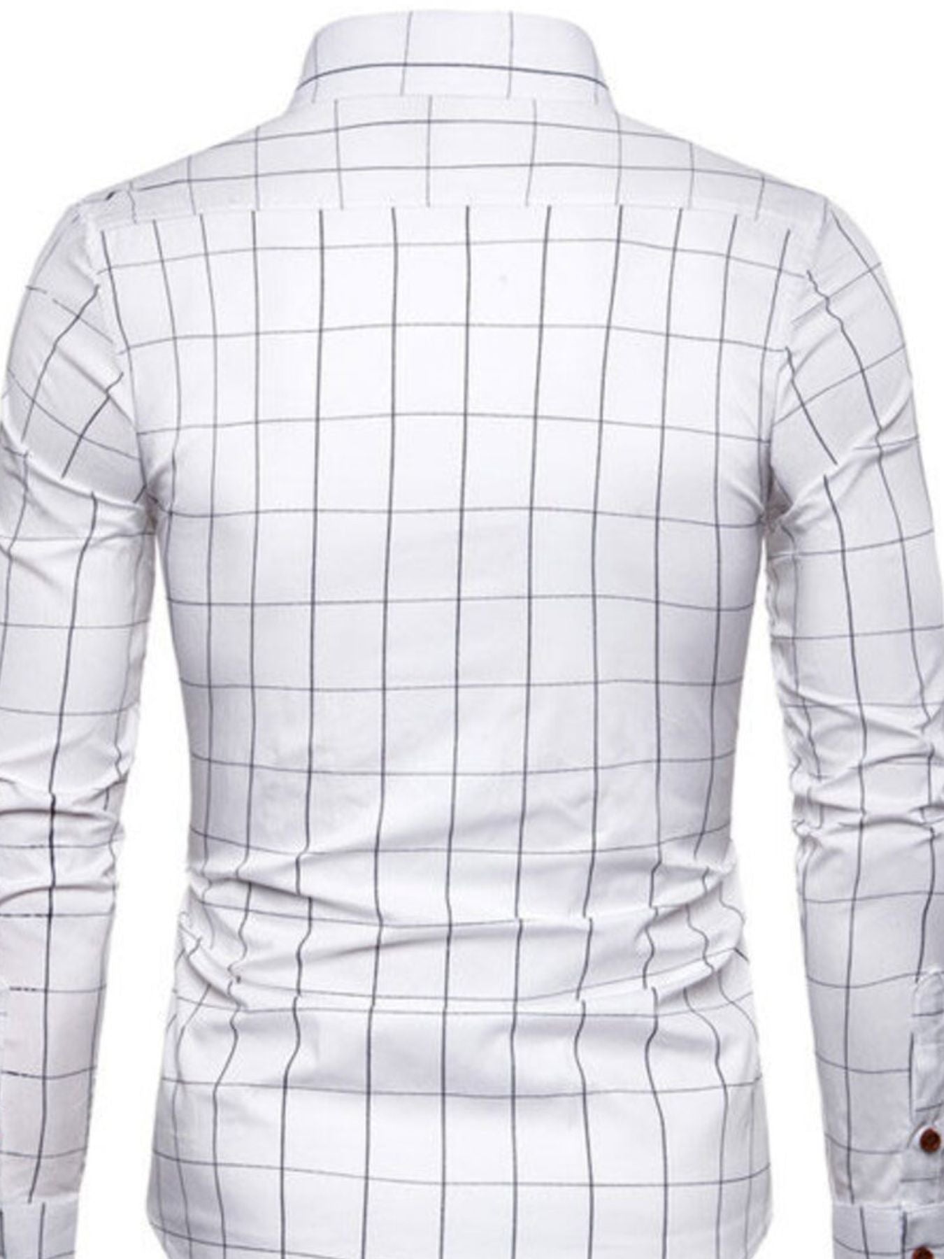 Men's Pus Size Plaid Button Up Long Sleeve Shirt
