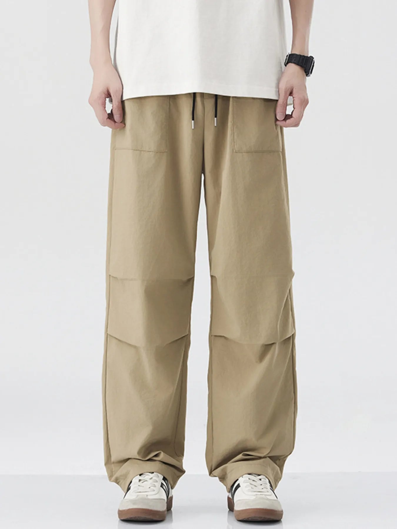 Men's Drawstring Wide Leg Pants