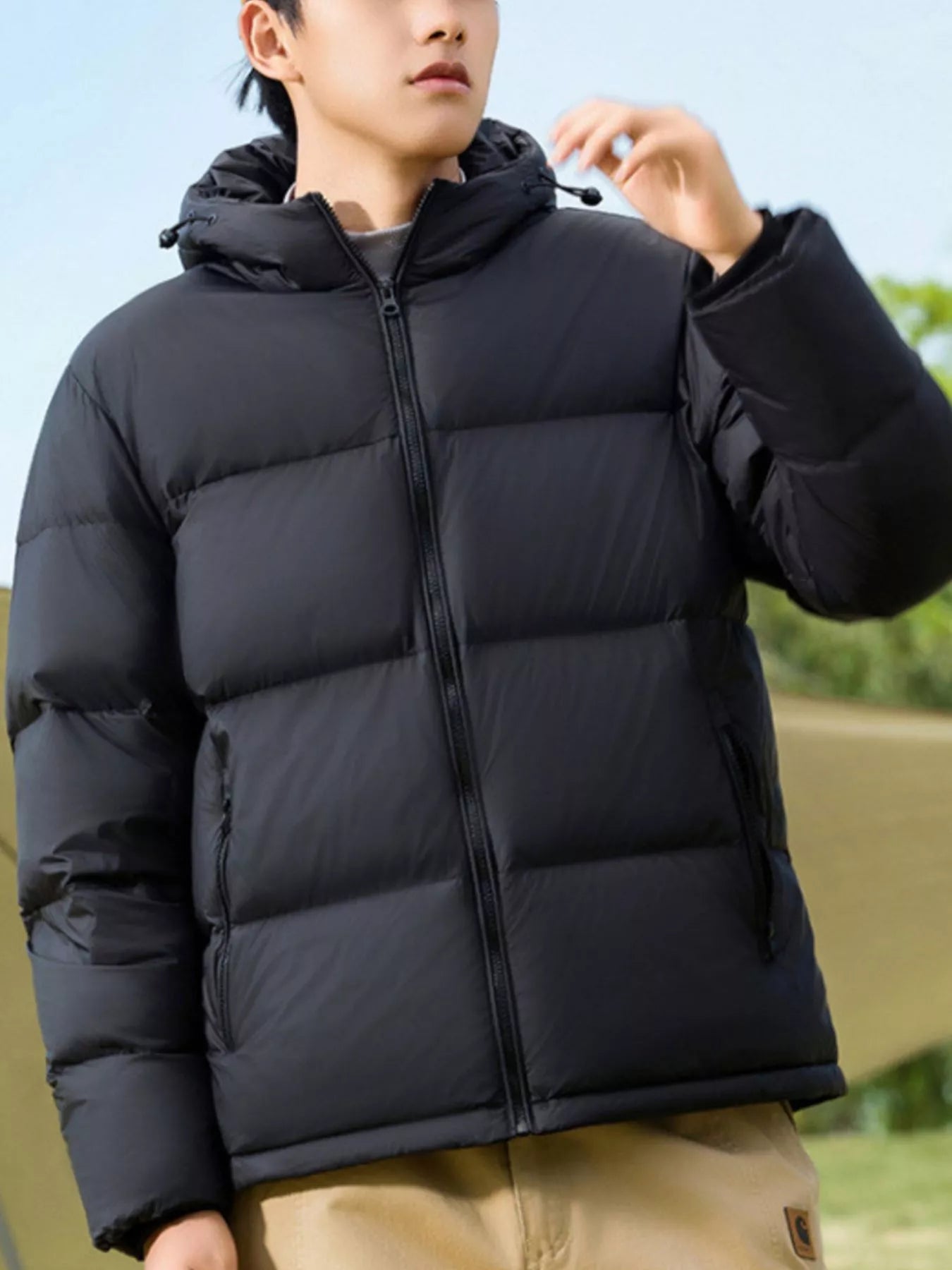 Men's Full Size Warm Padded Hooded Puffer Jacket Plus Size