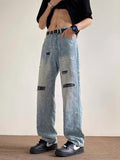 Men's Full Size Distressed Wide Leg Jeans Plus Size