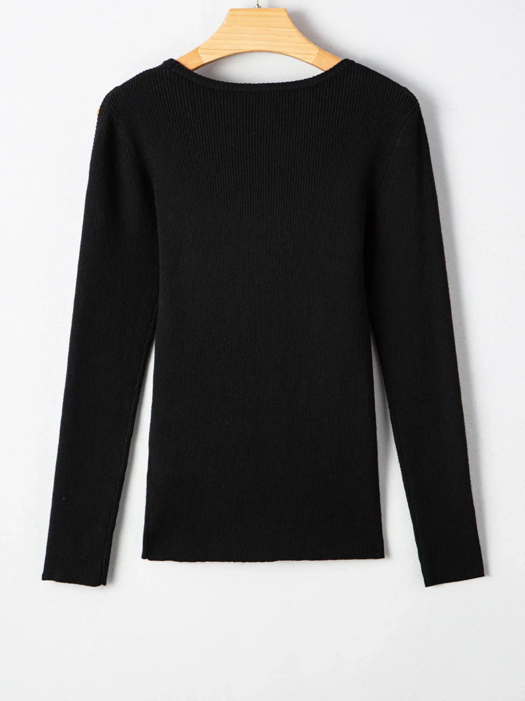 Ribbed Knit Cold Shoulder Sweater