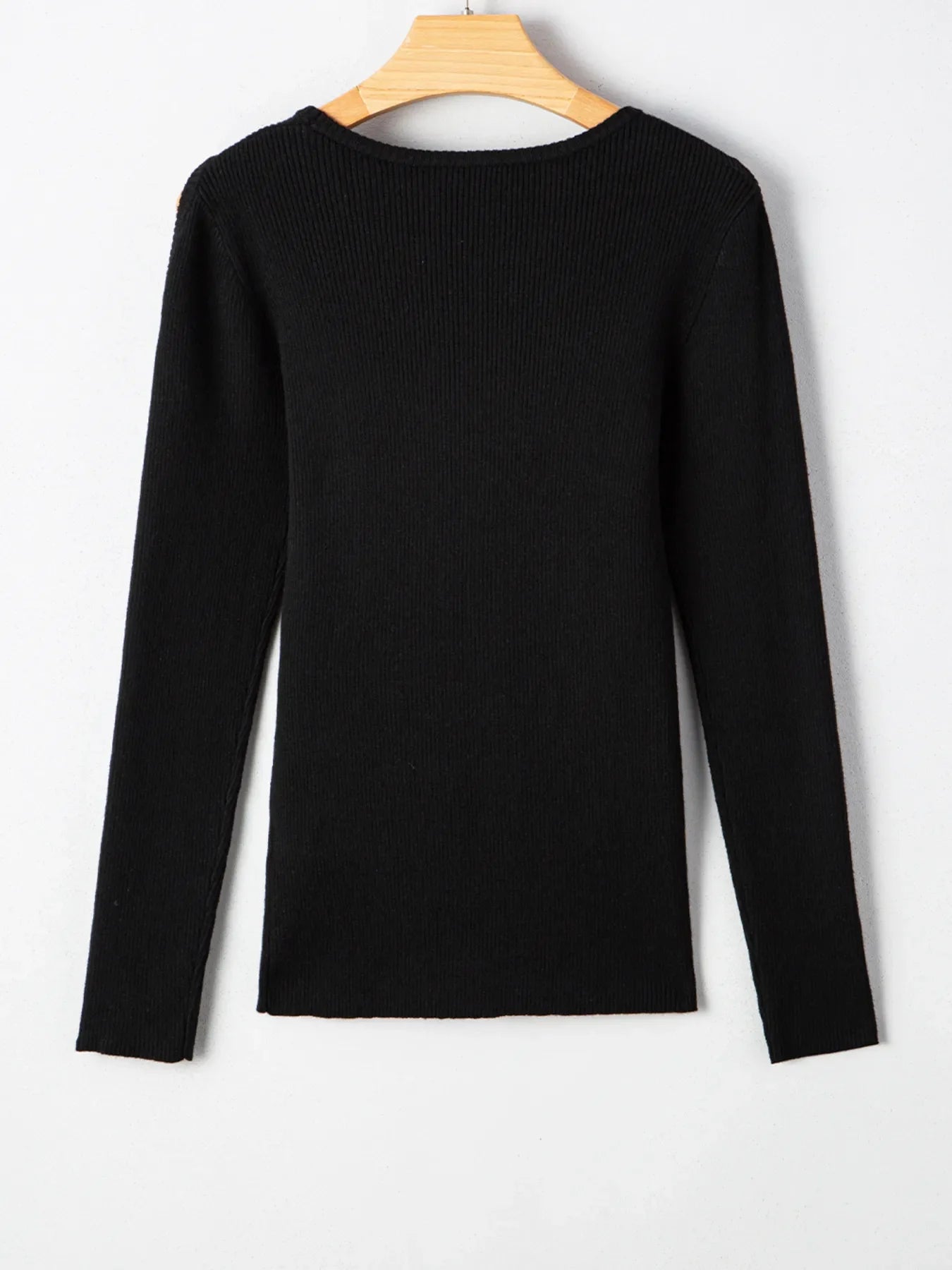 Ribbed Knit Cold Shoulder Sweater