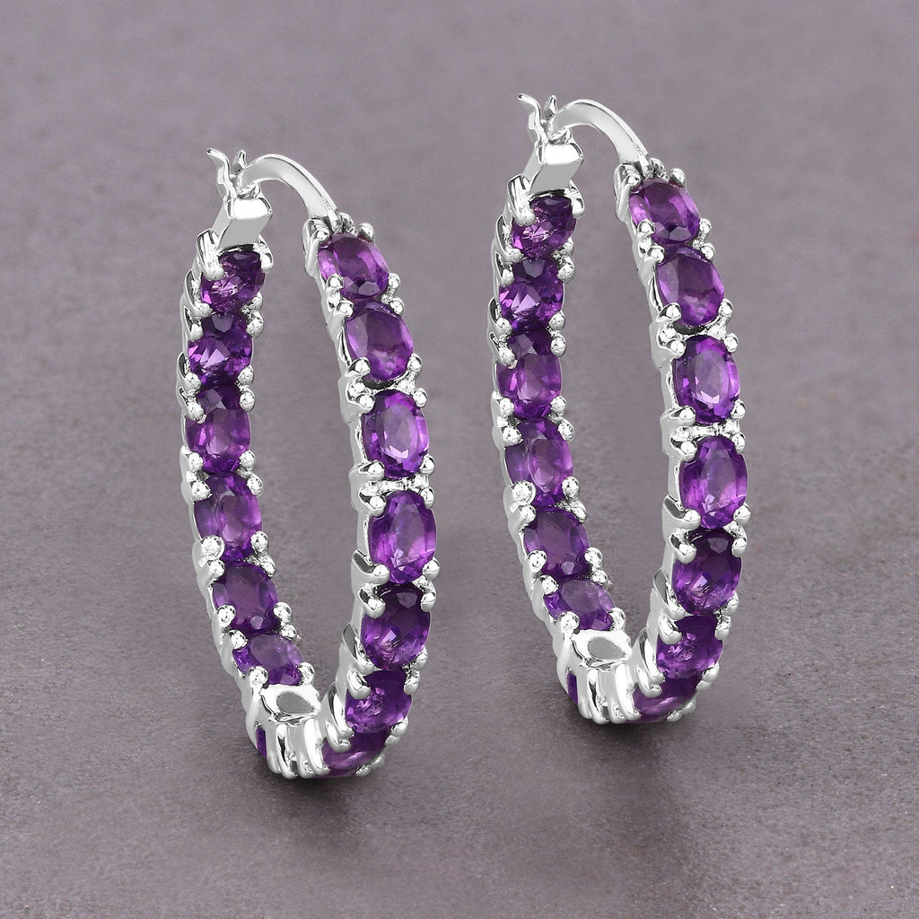 4.80 ct. Genuine Amethyst .925 Sterling Silver Earrings
