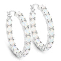 2.05 Carat Genuine Created Opal .925 Sterling Silver Earrings
