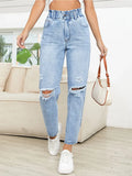 Distressed High Waist Jeans