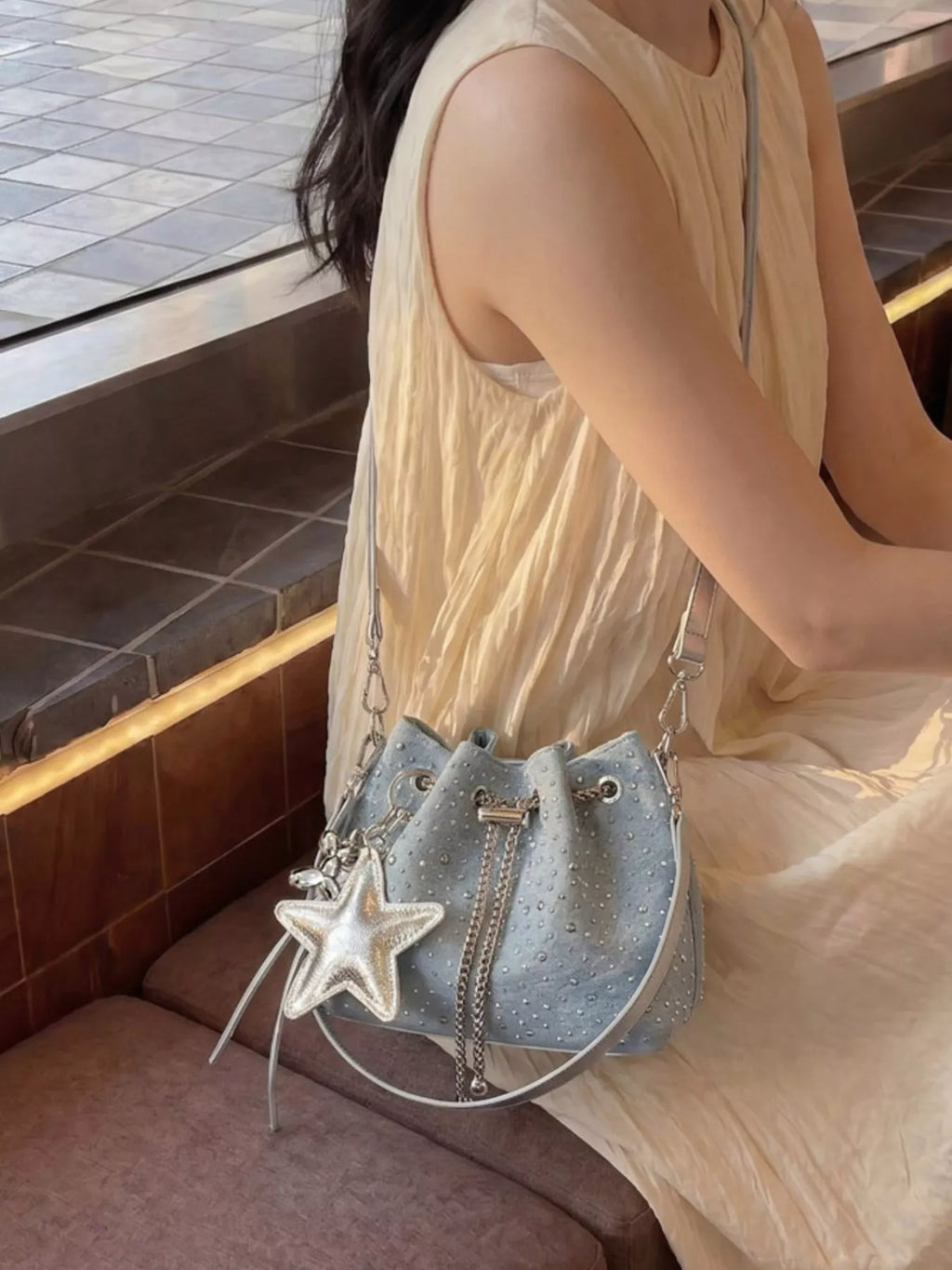 Drawstring Bucket Crossbody Bag