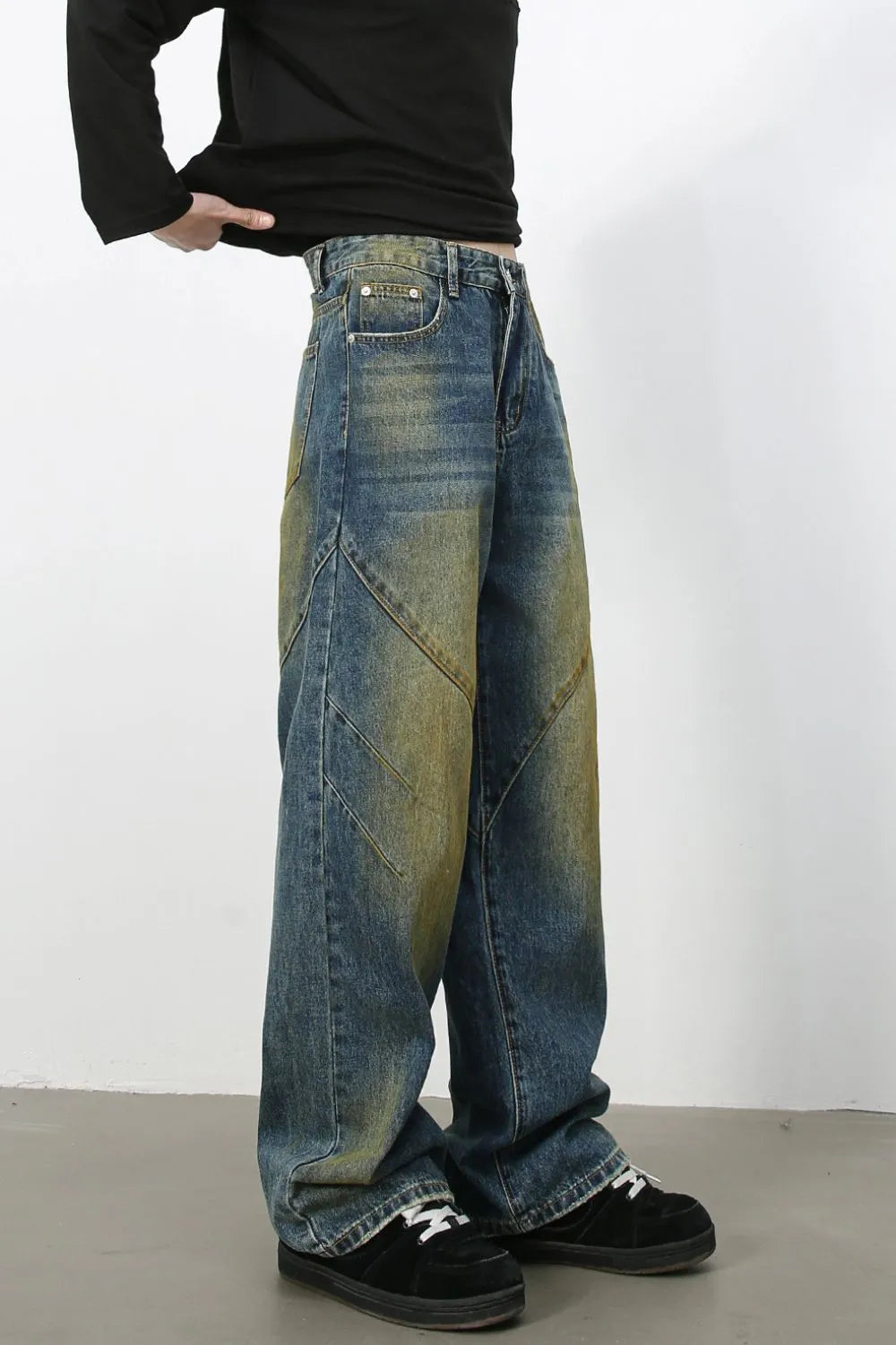 Men's Washed Jeans with Pockets