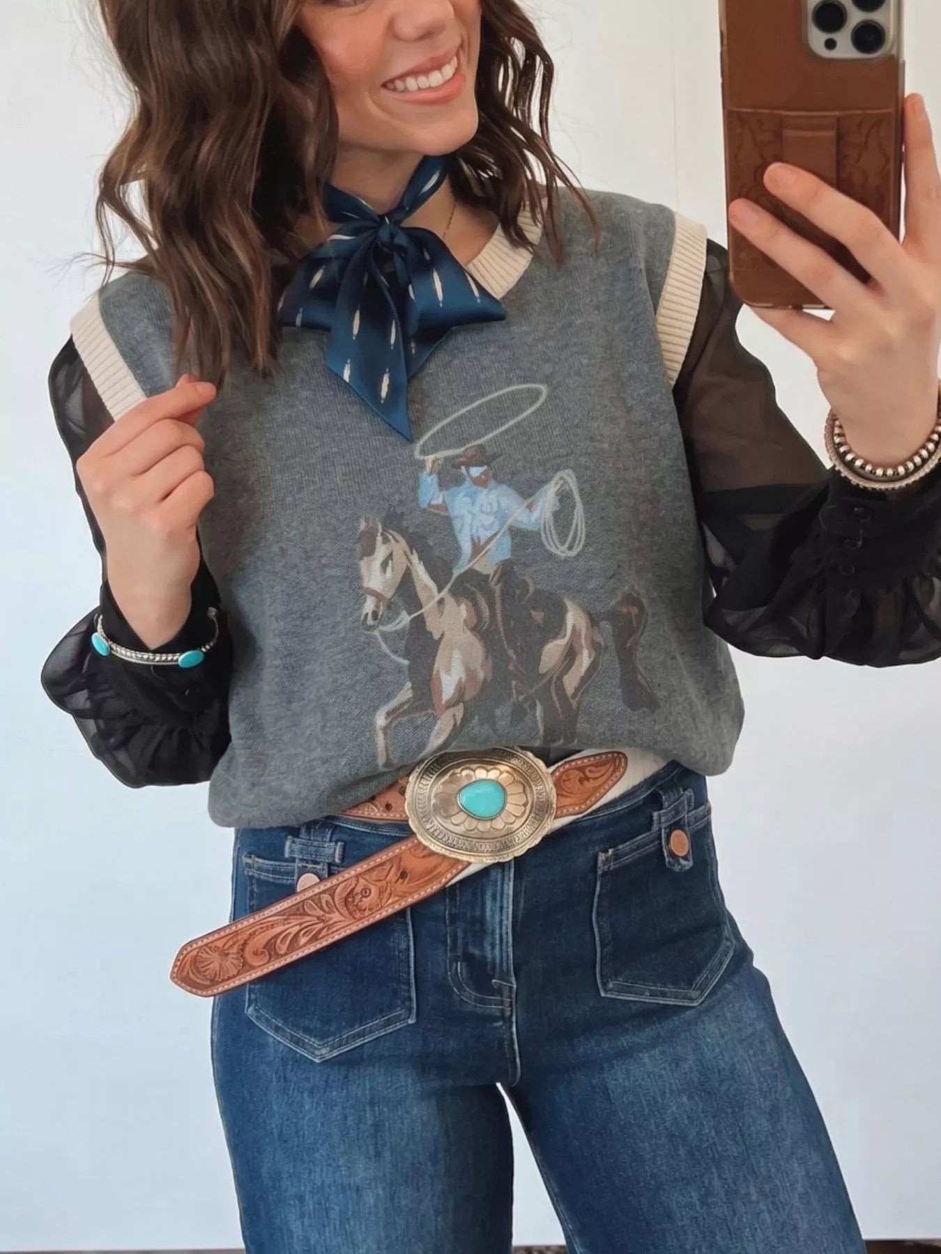 Western Graphic Knit Vest