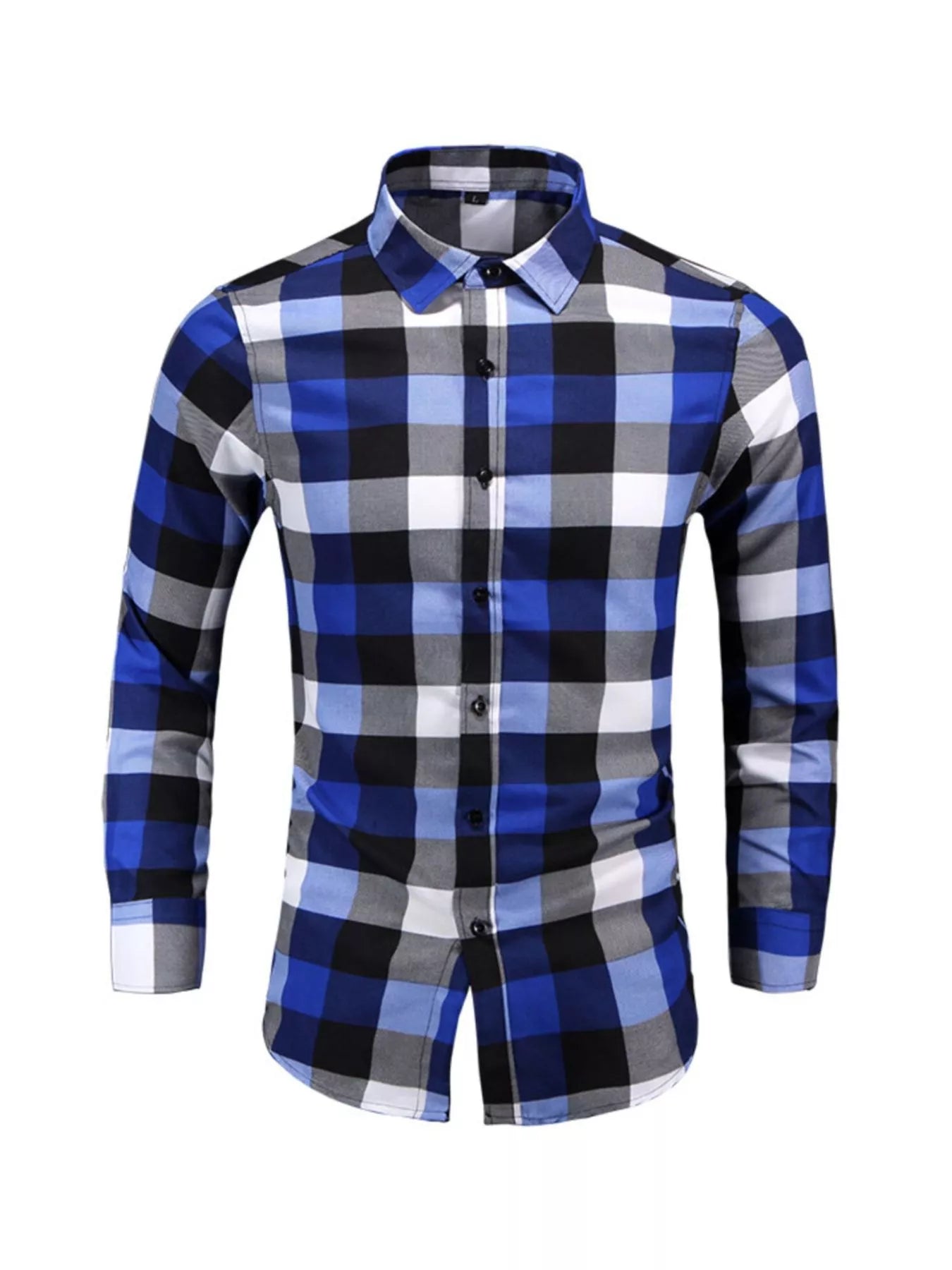 Men's Plus Size Plaid Long Sleeve Shirt