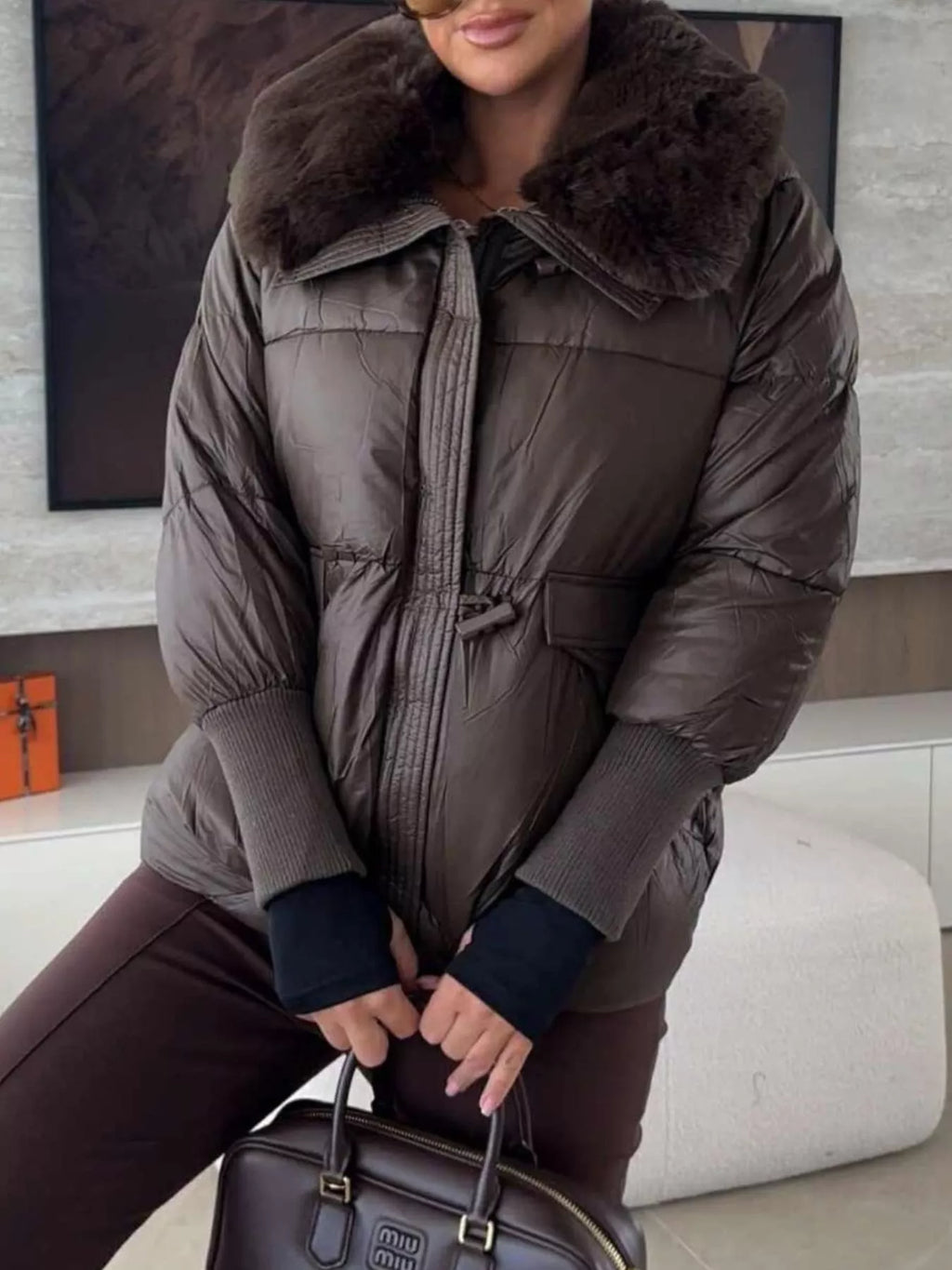 Fur Collar Padded Puffer Jacket