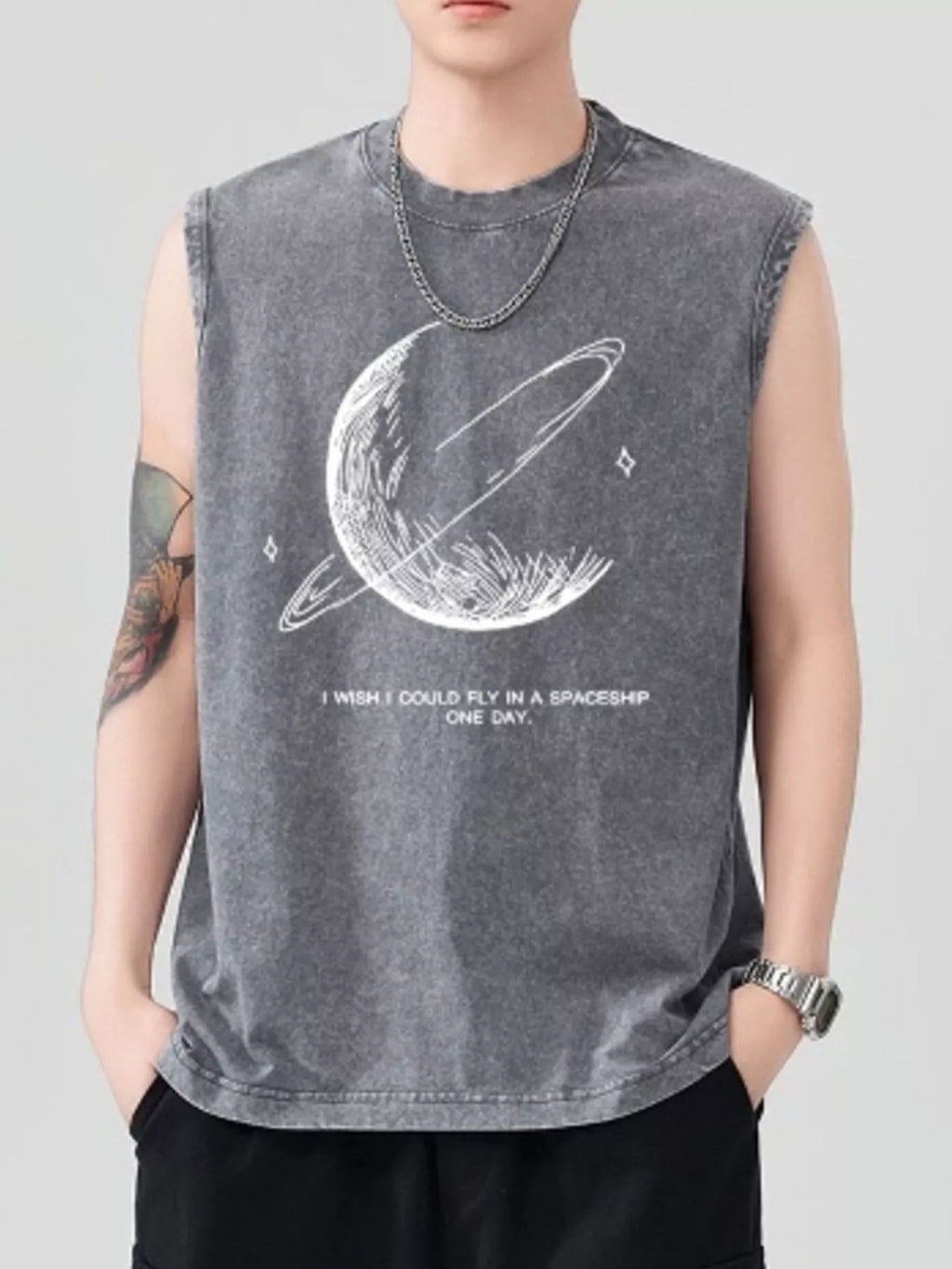 Men's Graphic Round Neck Tank