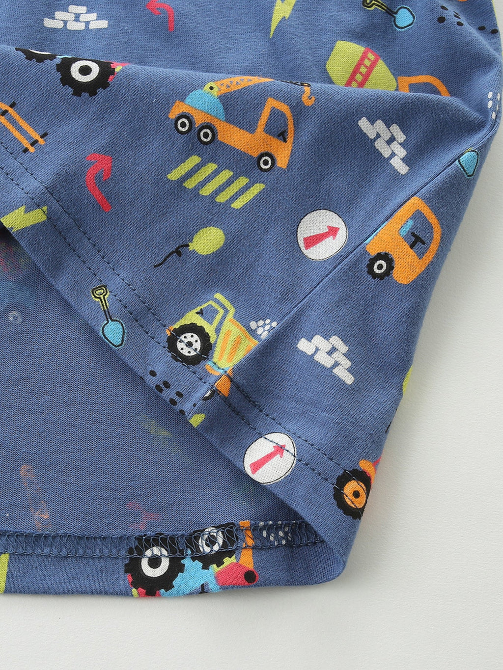 Children's Construction Vehicle Print Short Sleeve T-Shirt