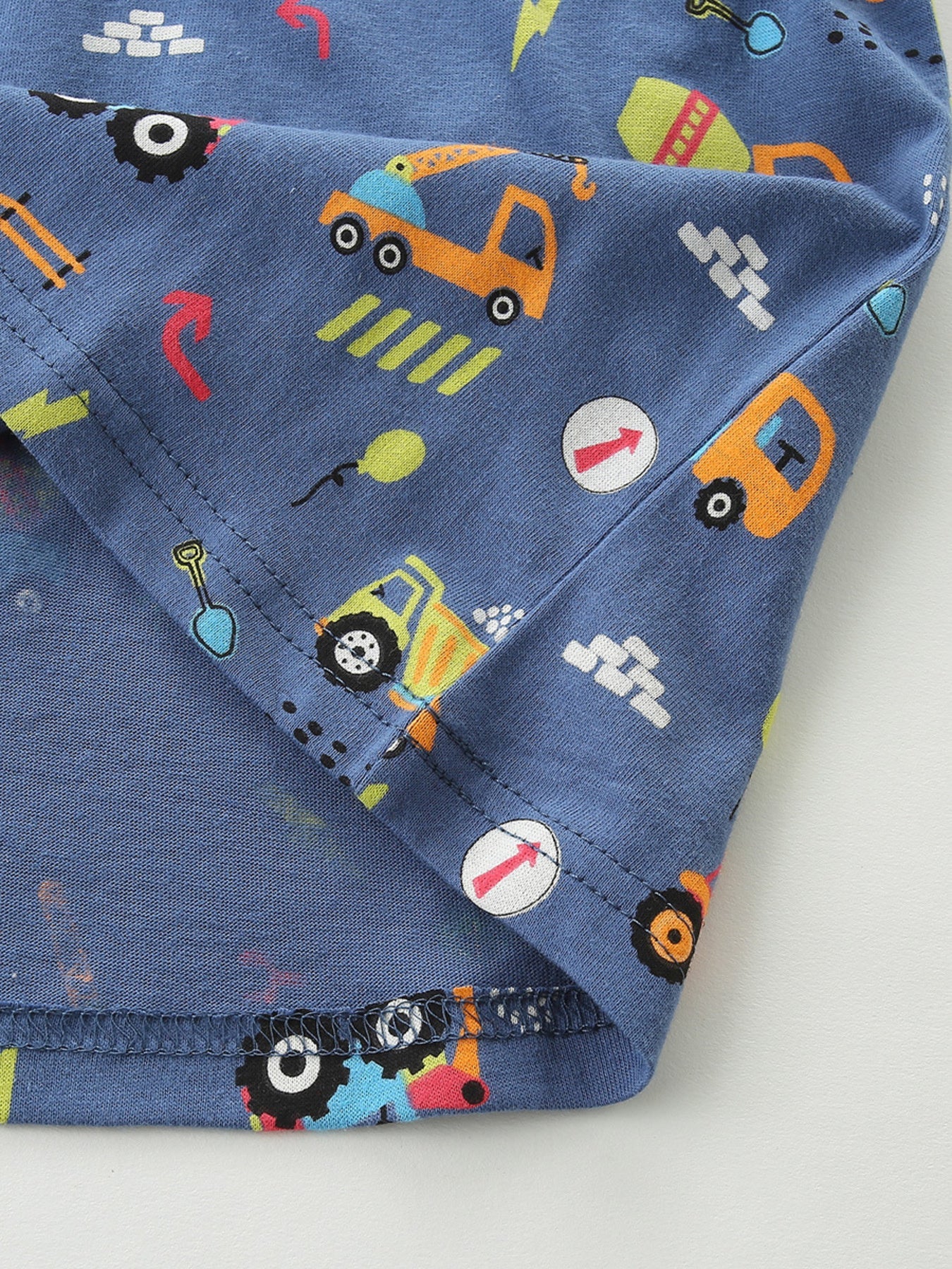 Children's Construction Vehicle Print Short Sleeve T-Shirt