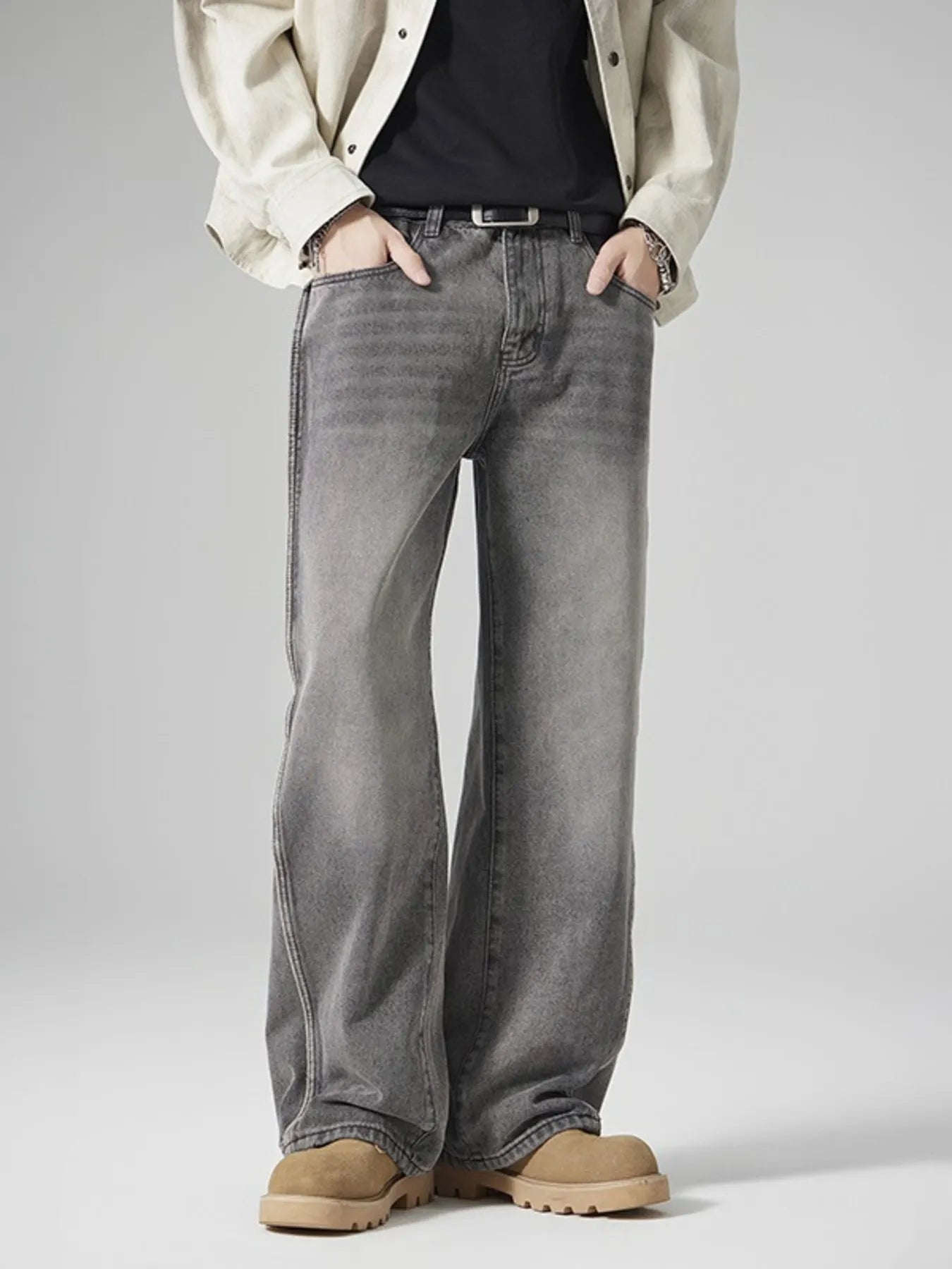 Men's Wash Wide Leg Jeans