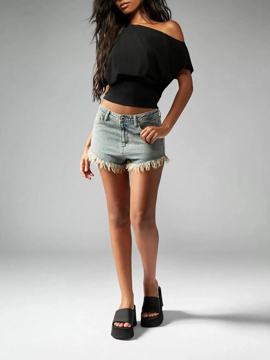 One Shoulder Crop T-Shirt