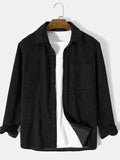 Men's Corduroy Button Up Long Sleeve Shirt