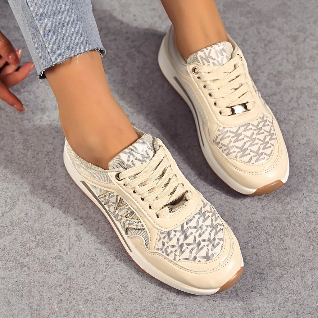 Lace Up Round Toe Sneakers
