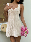 Textured Sweetheart Neck Mini Dress