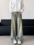 Men's Full Size Vintage Wash Wide Leg Jeans Plus Size