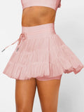 Ruched Mini Skort with Pockets