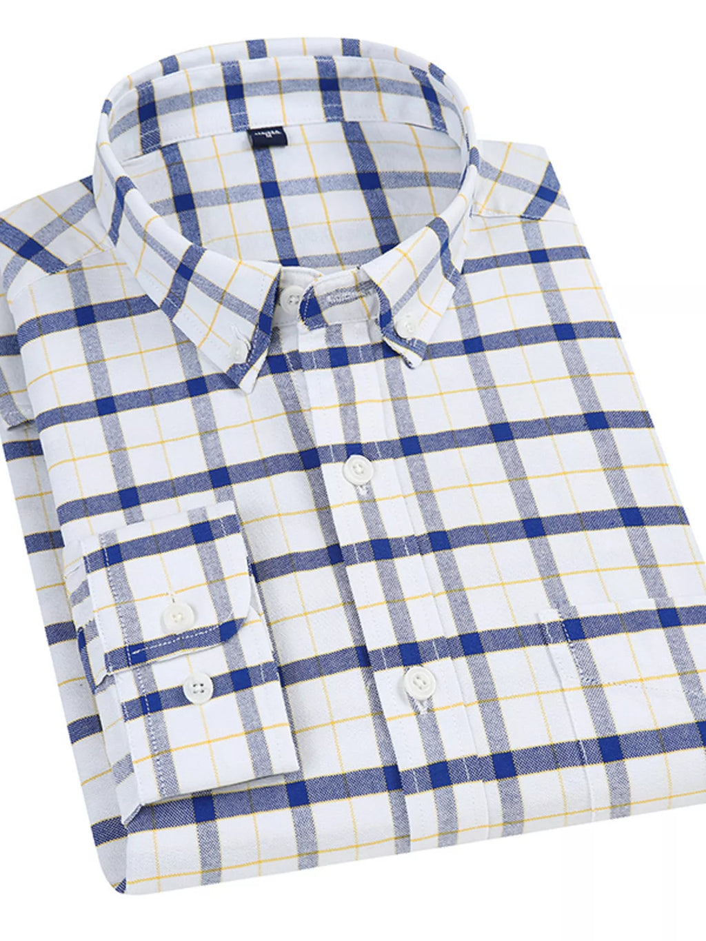 Men's Full Size Plaid Long Sleeve Shirt Plus Size