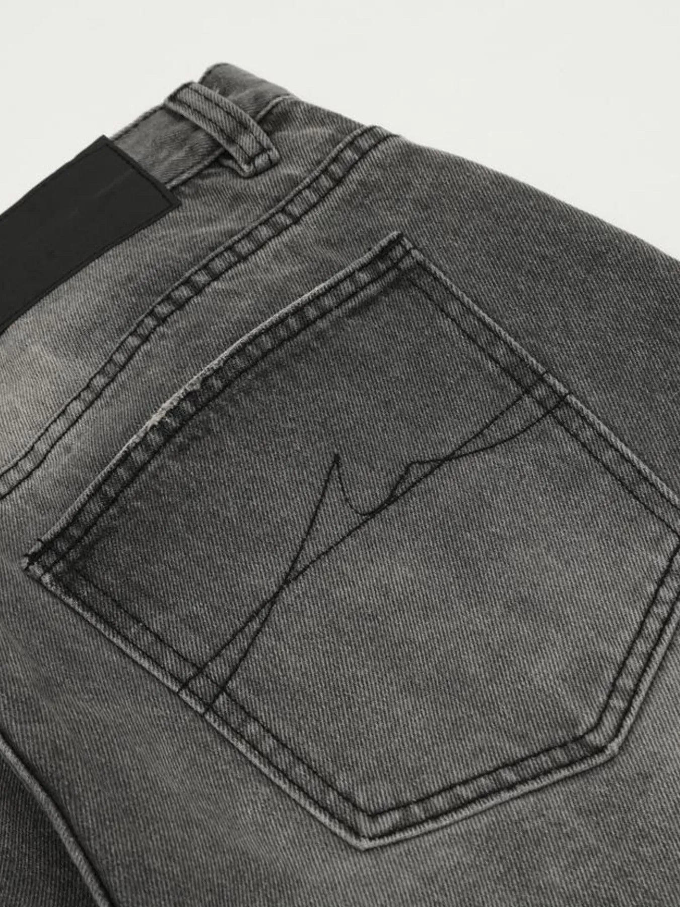 Men's Vintage Washed Distressed Wide-Leg Jeans