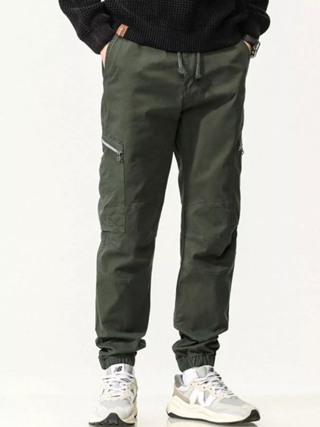 Men's Full Size Casual Cargo Pants with Zipper Pocket Plus Size