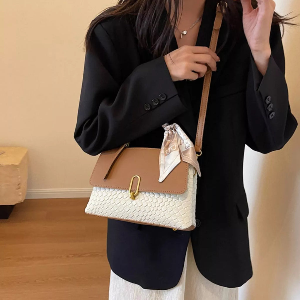Textured Flap Crossbody Bag