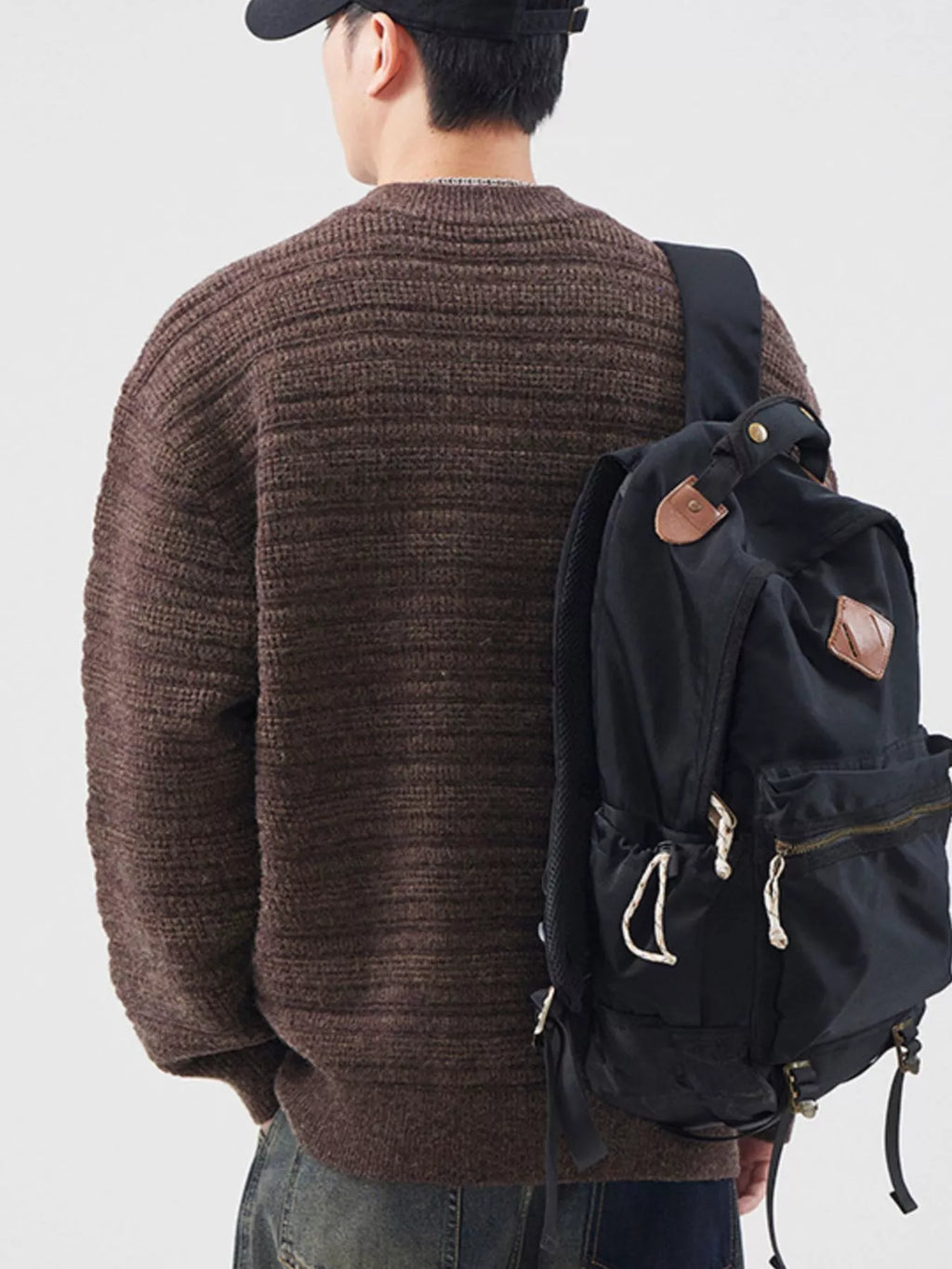Men's Plus Size Button Detail Long Sleeve Sweater