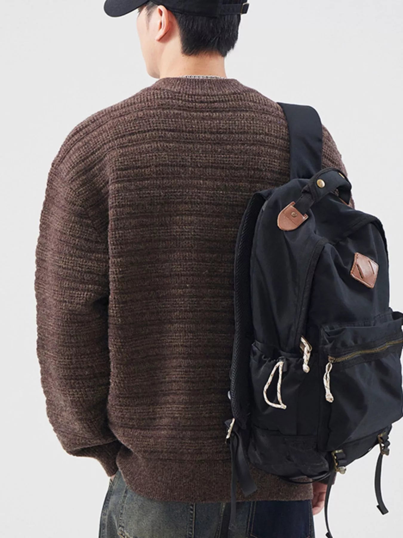 Men's Plus Size Button Detail Long Sleeve Sweater