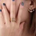 18K Gold-Plated Multi-Row Ring