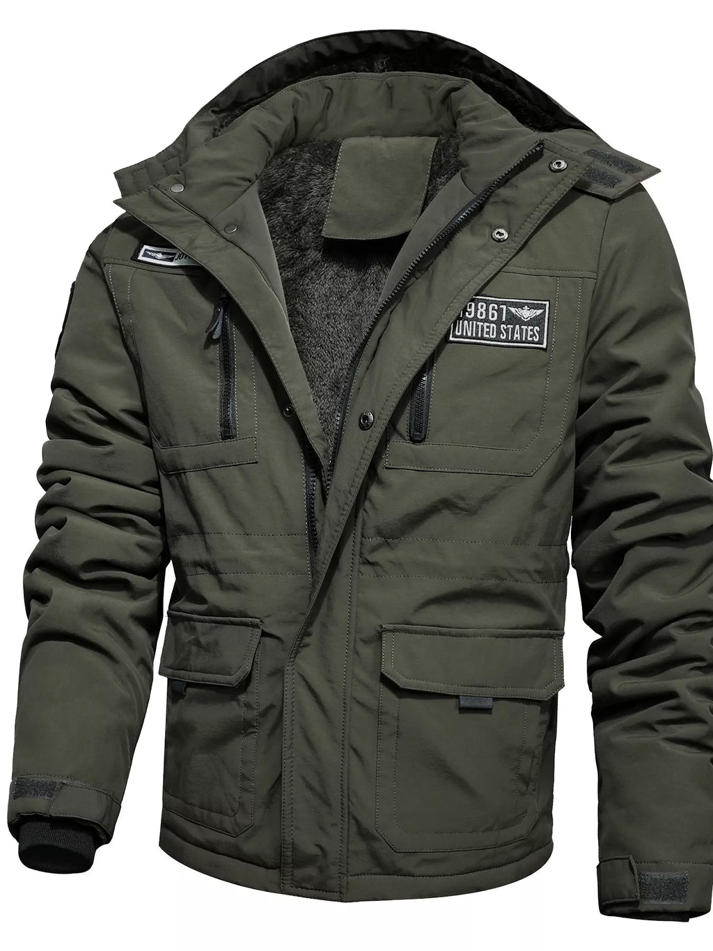 Men's Plus Size Winter Warm Hooded Padded Coat