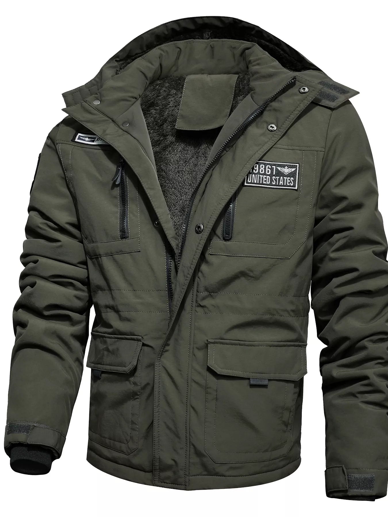 Men's Plus Size Winter Warm Hooded Padded Coat