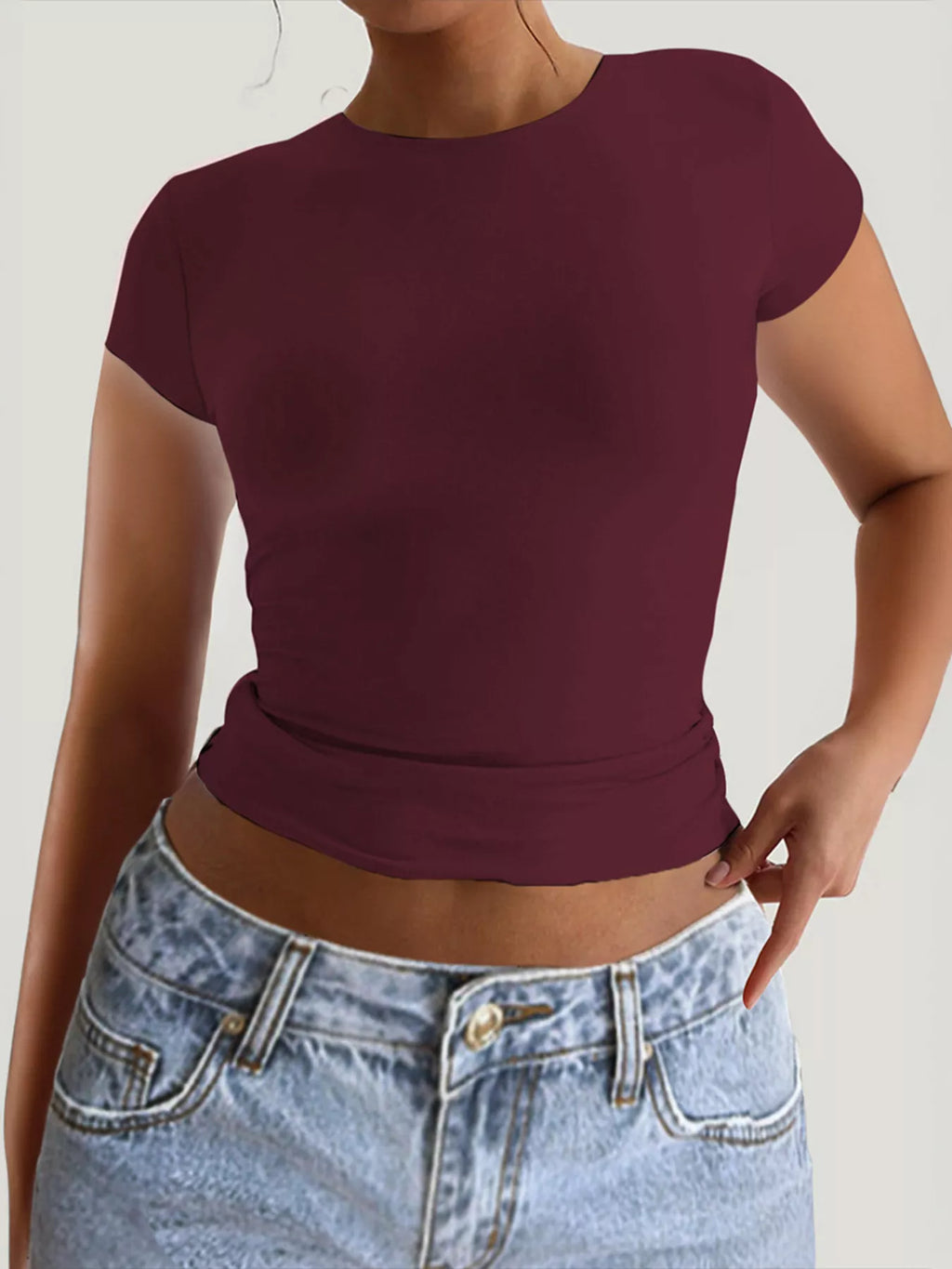 Slim-Fit Backless T-Shirt