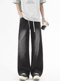 Men's Plus Size Vintage Wash Wide Leg Jeans