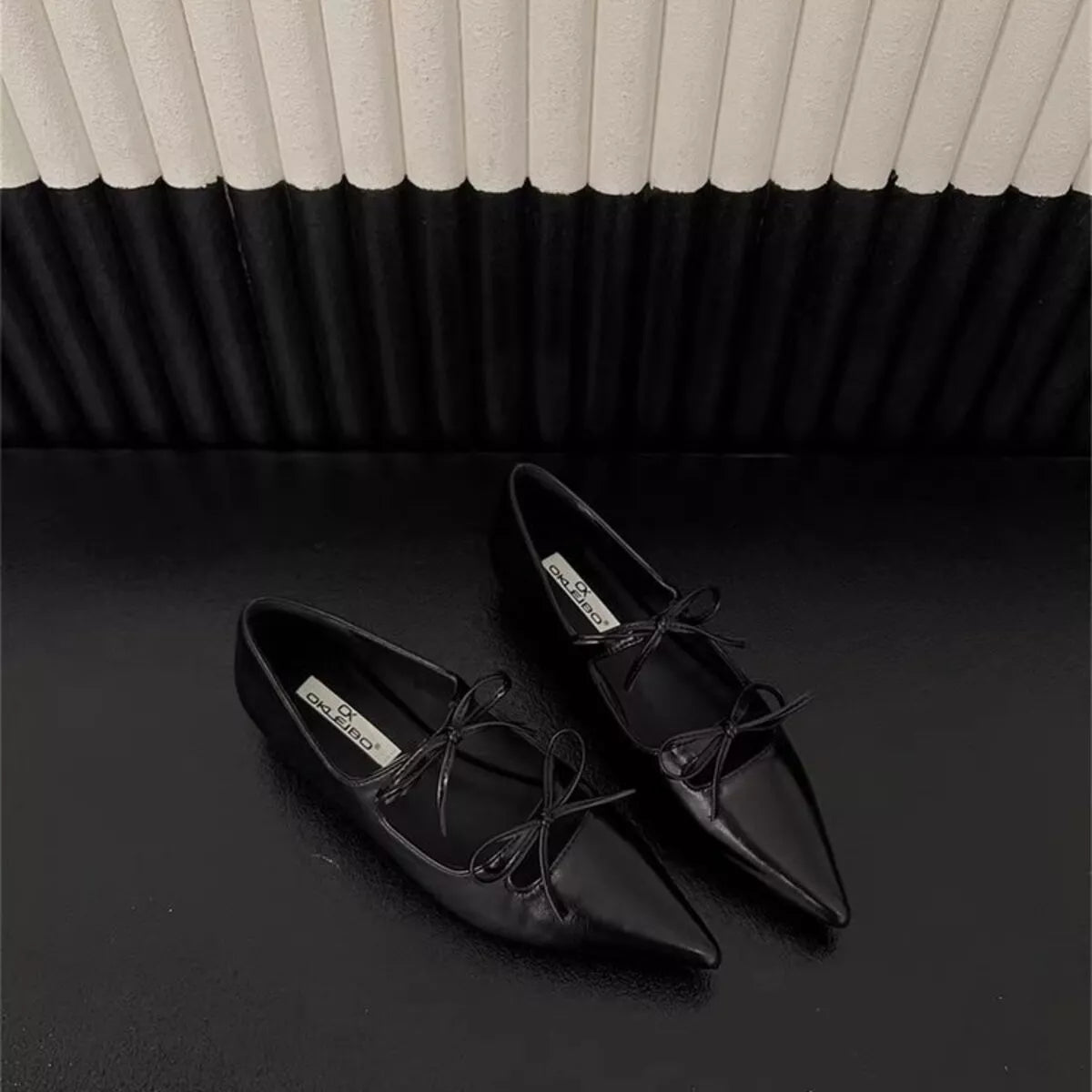 Bow Point Toe Block Heels Pumps