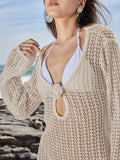 Long Sleeve Backless Cover-Up Dress