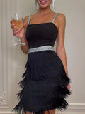 Fringe Trim Cami Mini Dress