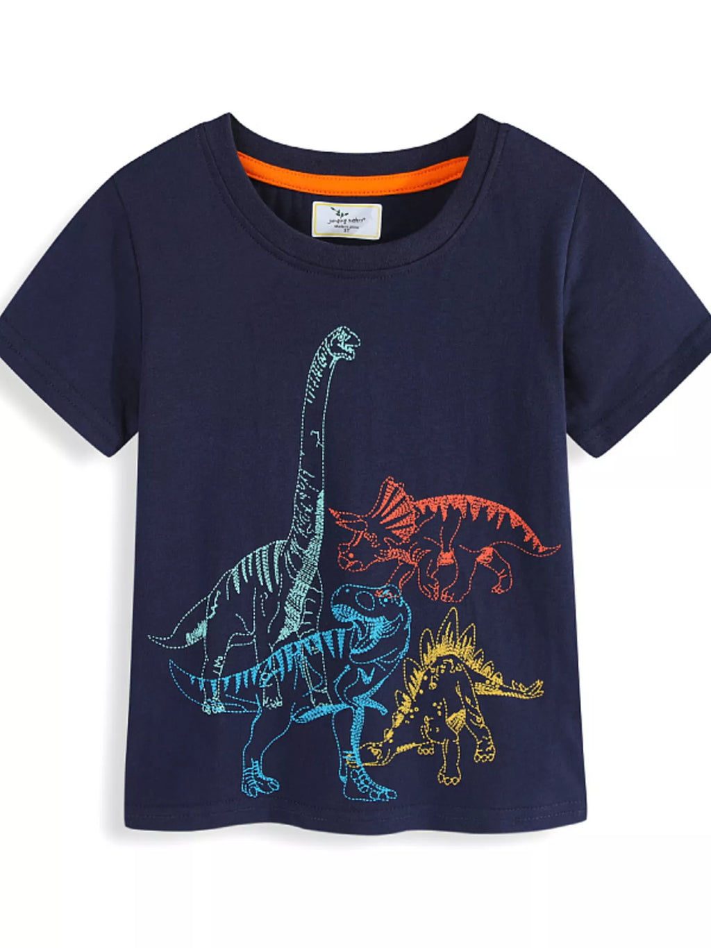 Children's Dinosaur Graphic Crew Neck Short Sleeve T-Shirt