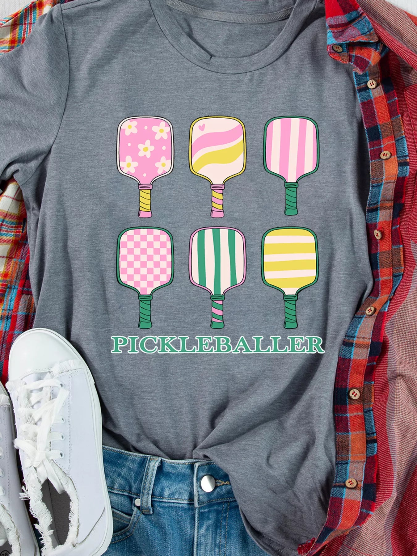 PICKLEBALLER Playful Bats Printed Casual T Shirt