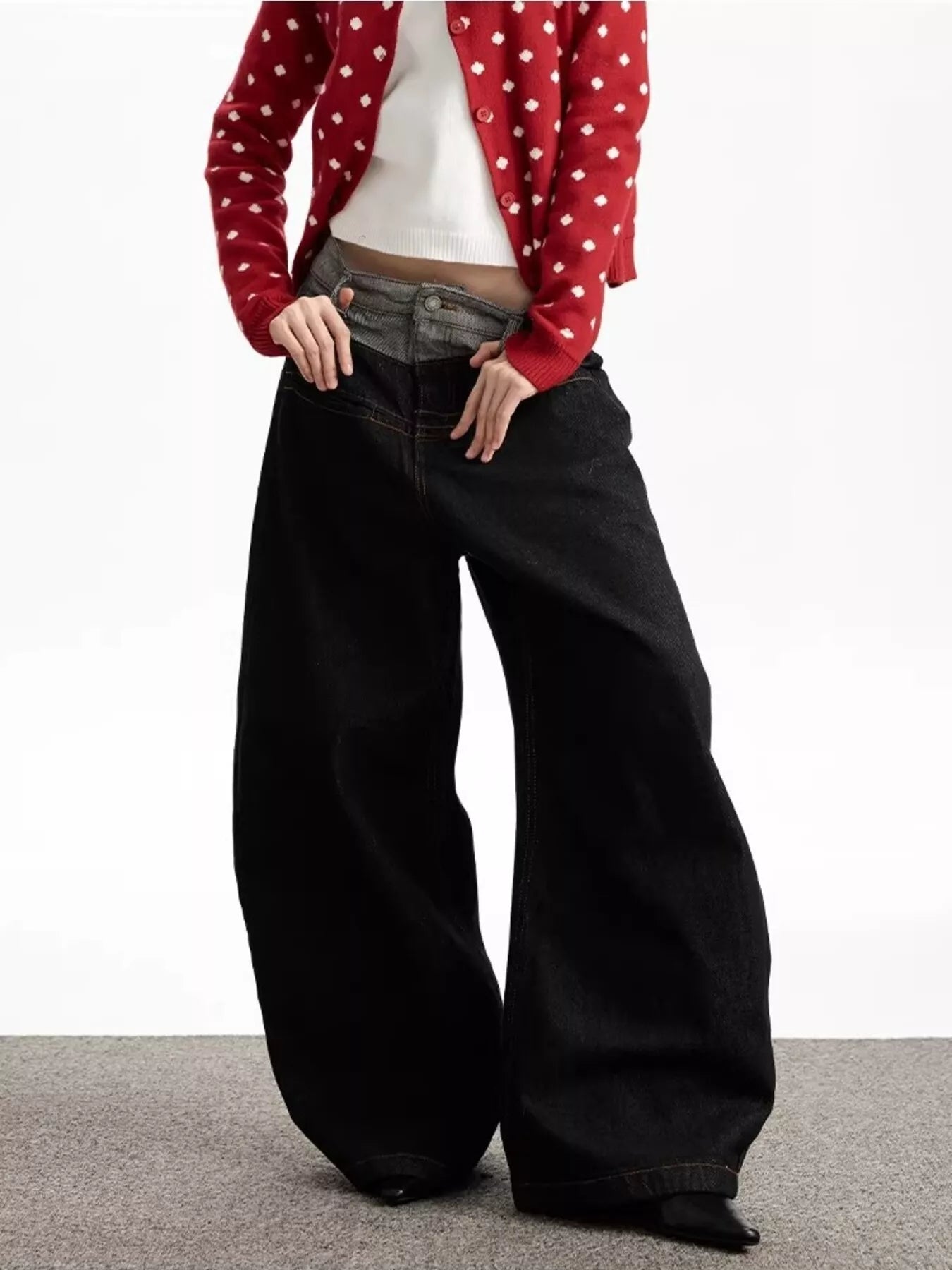 Men's Double Waist Wide Leg Jeans