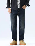 Men's Straight Leg Washed Jeans