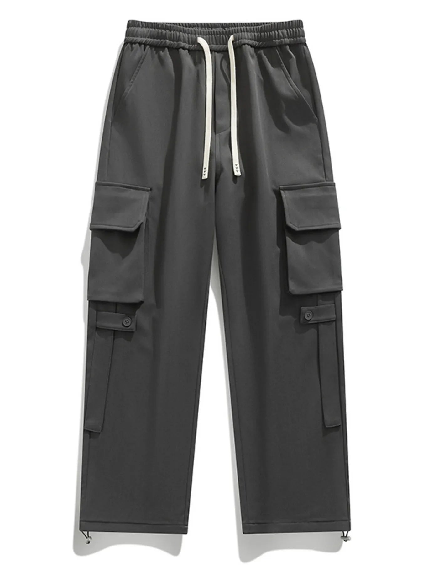 Men's Plus Size Loose Fit Cargo Pants with Drawstring